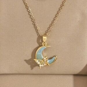 Butterfly Moon Gold Necklace